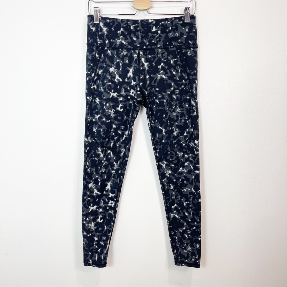 Sweaty Betty High‎ Waist Power Full Length Legging Black Texture Tie Dye Medium